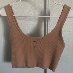 Cartoon Face Ribbed Crop-Top